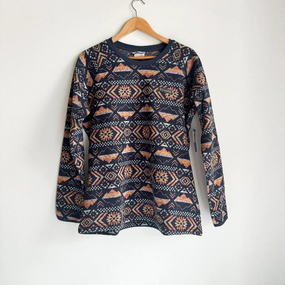 Columbia Sweater Weathe Fleece Crew  Shirt Pullover Nocturnal Pinecones XL - Picture 3 of 13